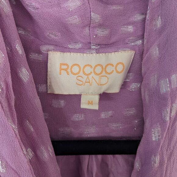 Revolve Rococo Sand Wrap Dress in Purple/lavender metallic Medium - Picture 3 of 4